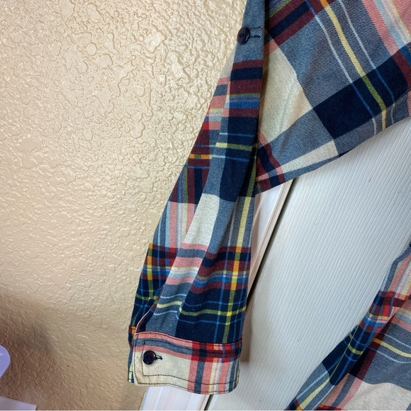 R N B Women XL Button Down Shirt Plaid Tartan Pockets Long Sleeve Casual Party - Picture 2 of 13